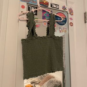 Green crop top